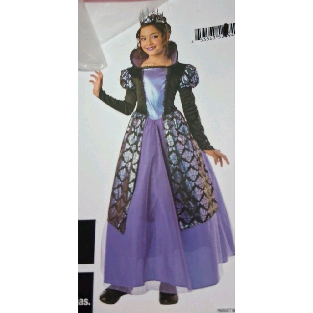 NWT Way To Celebrate  Girls Gothic Queen Costume Size M 7/8 Halloween